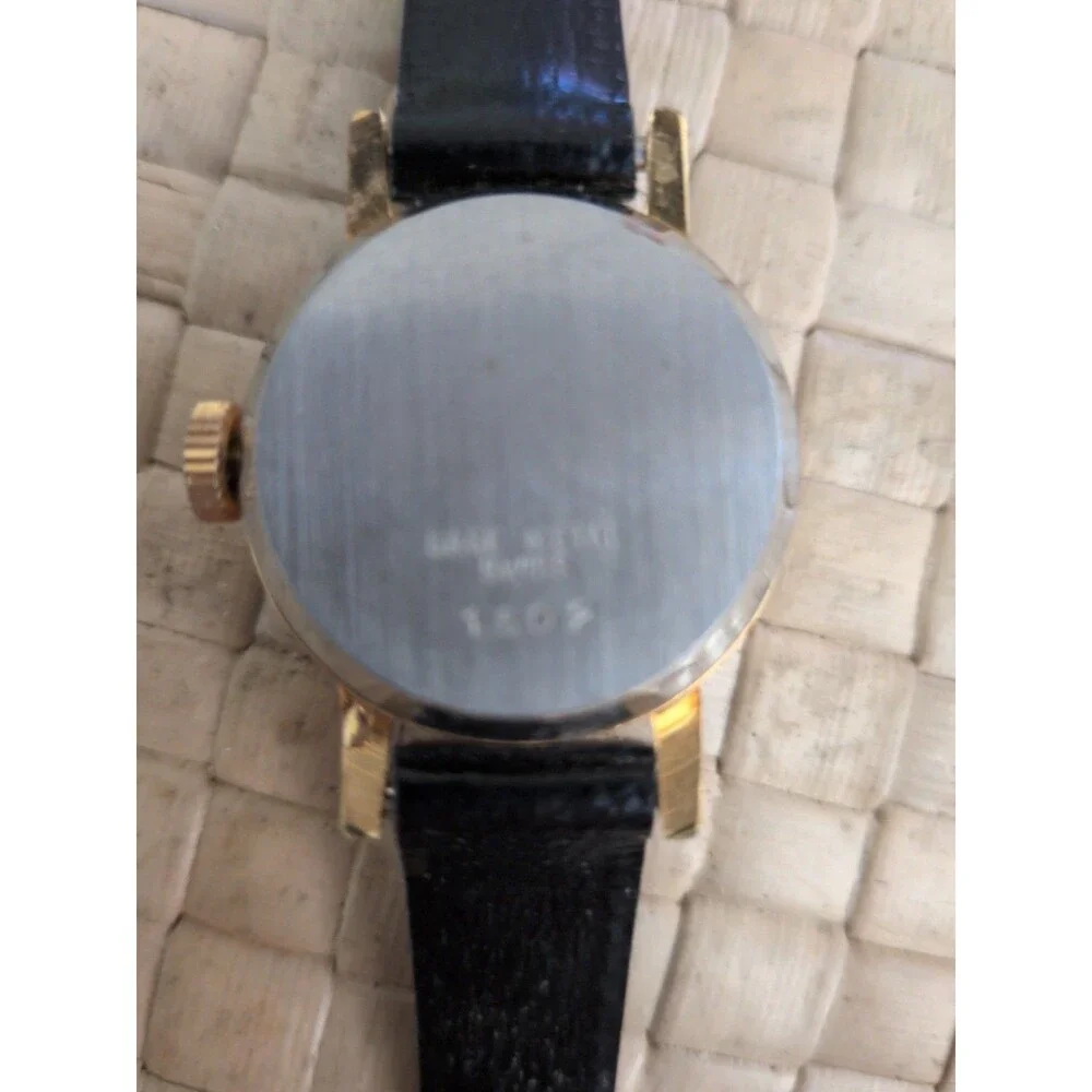 Trice Gold Tone White Dial 17 Jewels Blue Strap Vintage Watch
